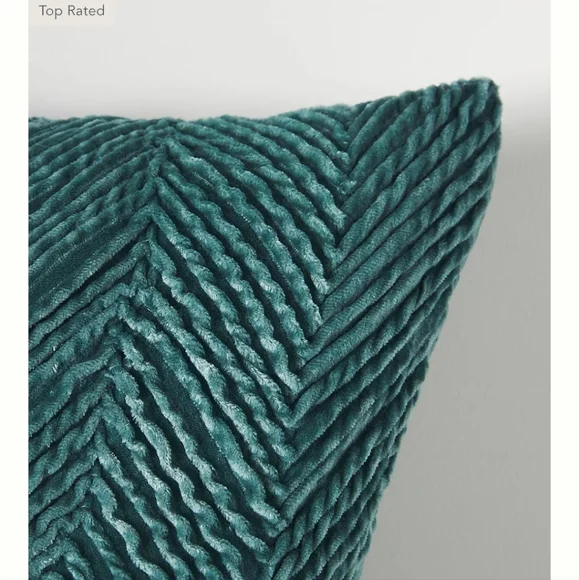 Anthropologie Velvet Nobel Pillow - teal